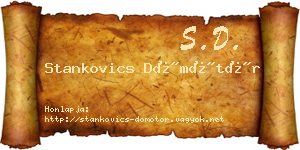 Stankovics Dömötör névjegykártya